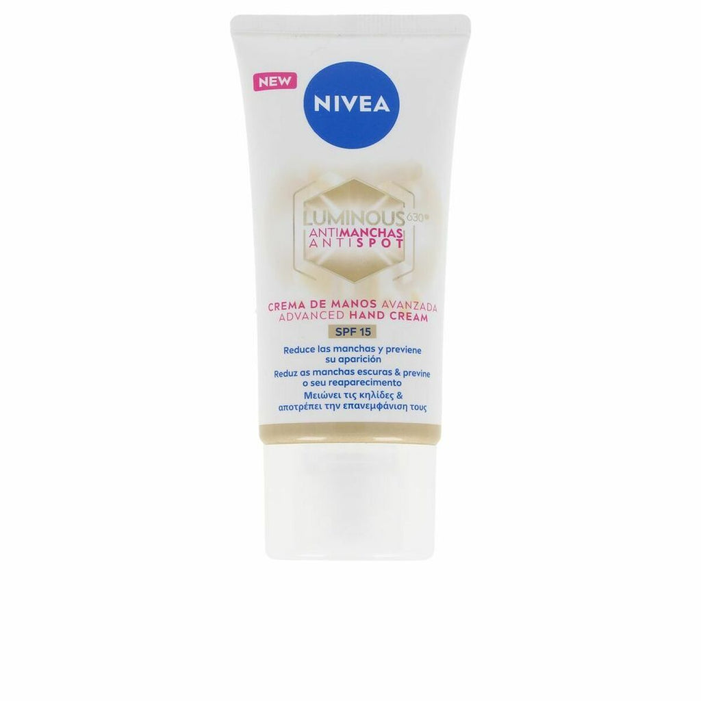 Anti-flecken-handcreme nivea luminous 630º spf 15 (50 ml)