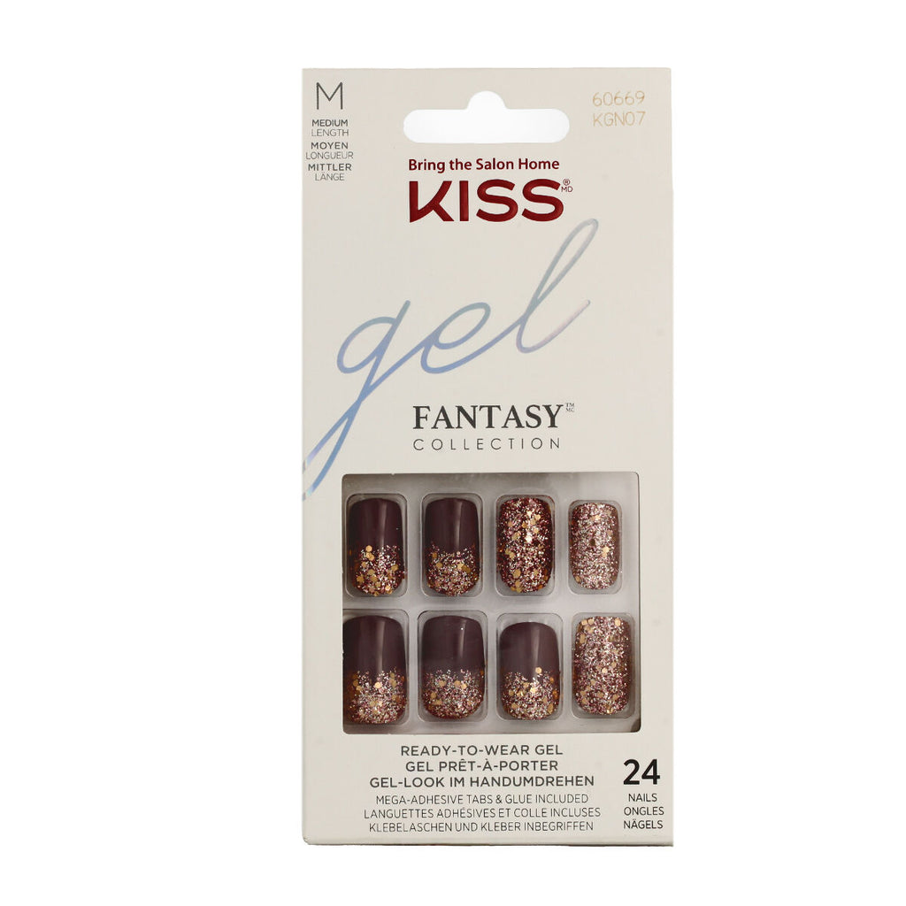 Falsche nägel kiss gel fantasy (24 stück) - schönheit