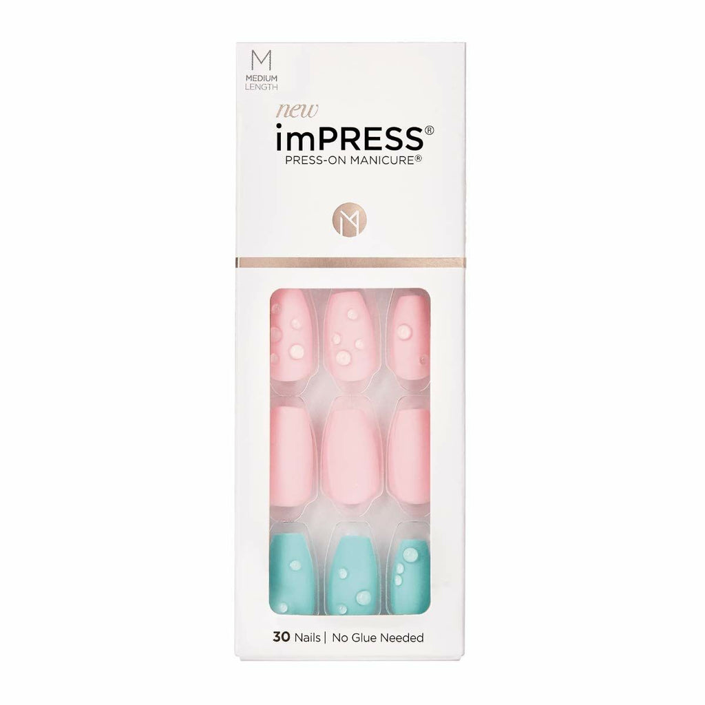 Falsche nägel kiss impress color dew drop (30 stück)