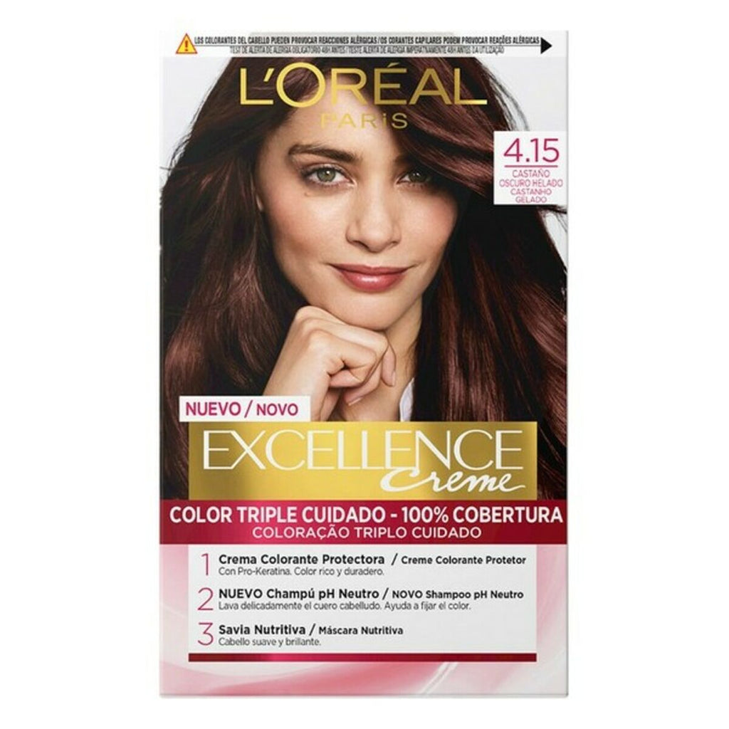 Dauerfärbung excellence l’oréal paris 4.15 dunkles