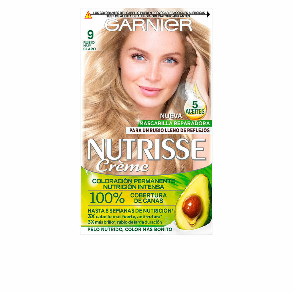 Dauerhafte creme-coloration garnier nutrisse nº 9.0-rubio