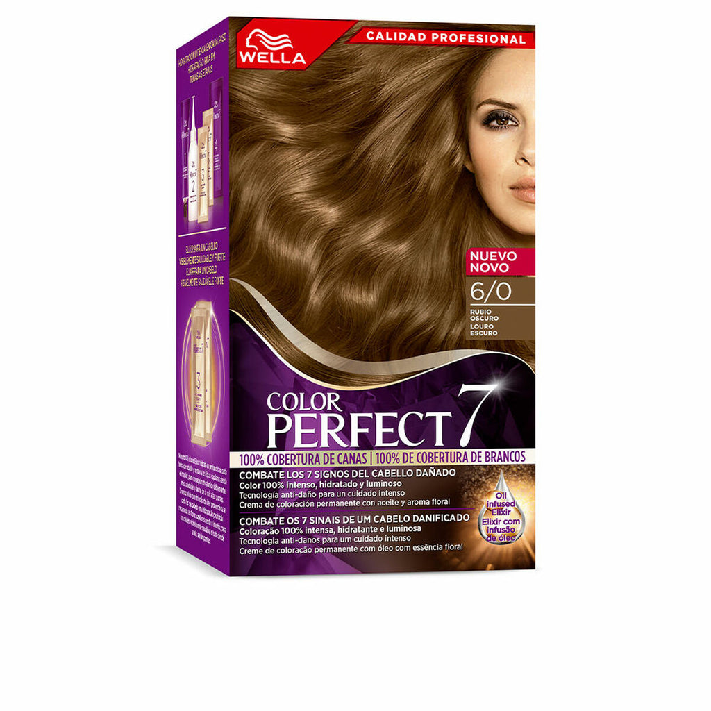 Dauerfärbung wella color perfect 7 nº 6/0 graue haare