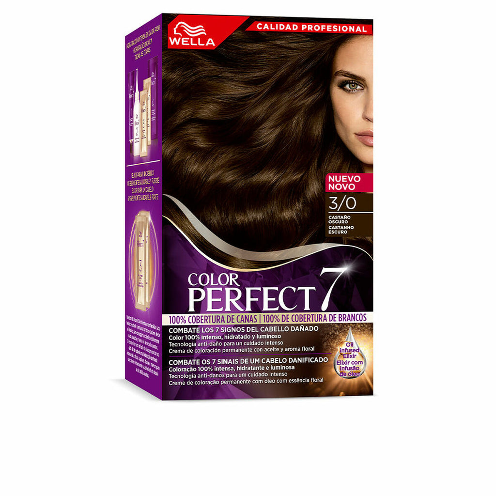 Dauerfärbung wella color perfect 7 nº 3/0 graue haare