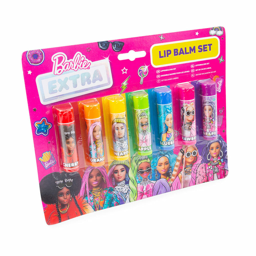 Farbiger lippenbalsam barbie für kinder 7 stücke