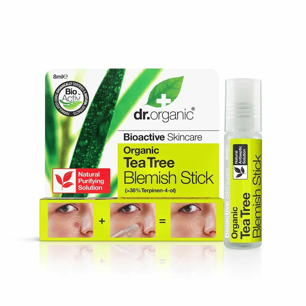 Pflege von fettiger haut dr.organic dr00140 roll-on teebaum