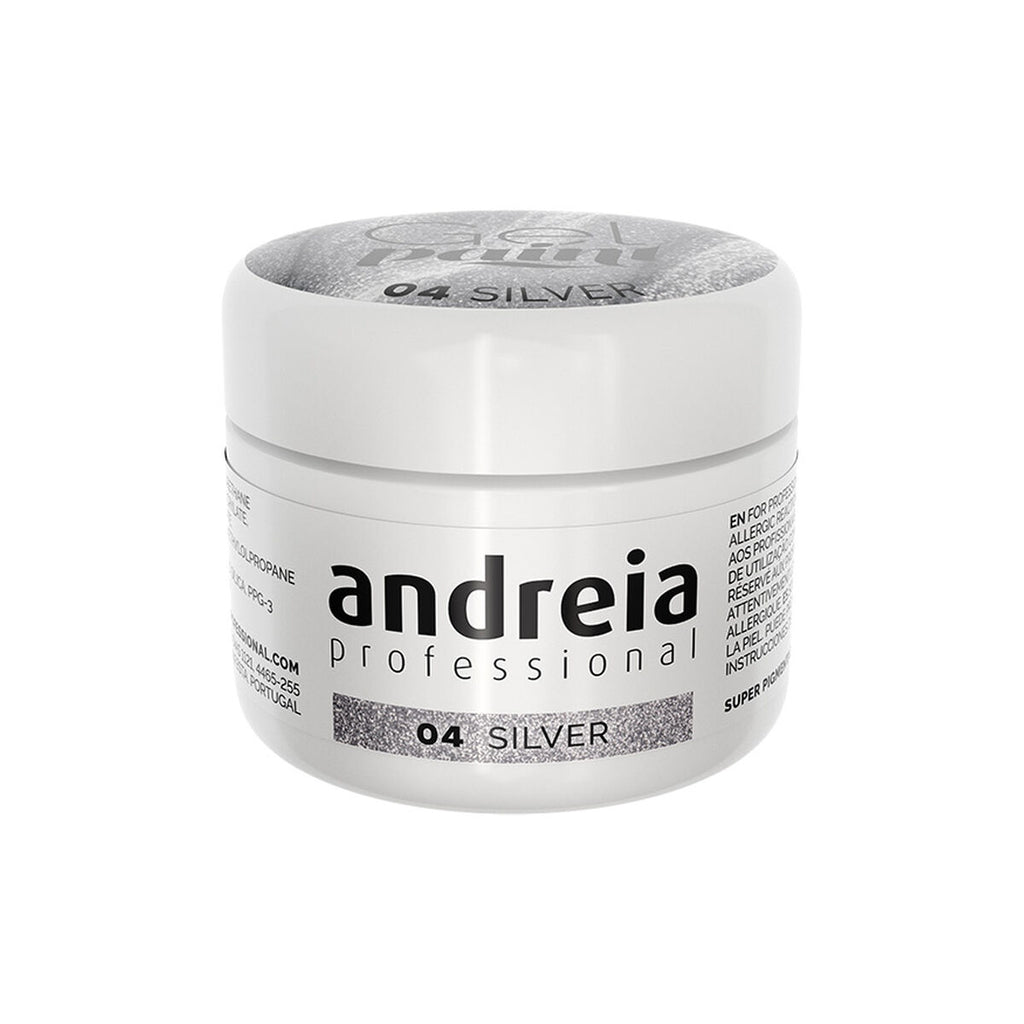 Gel-nagellack andreia gel paint silberfarben nº 04 4 ml