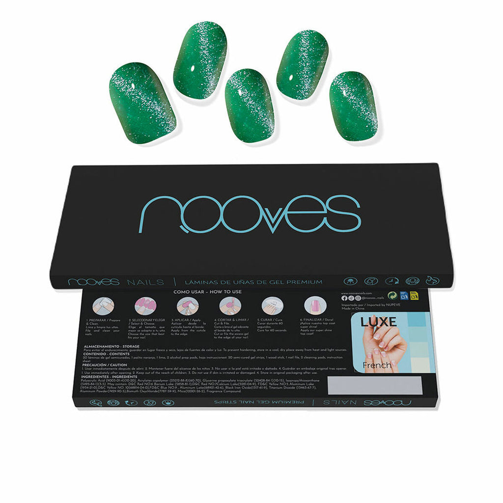 Gel-nagel-folien nooves cat eye green (20 stück)