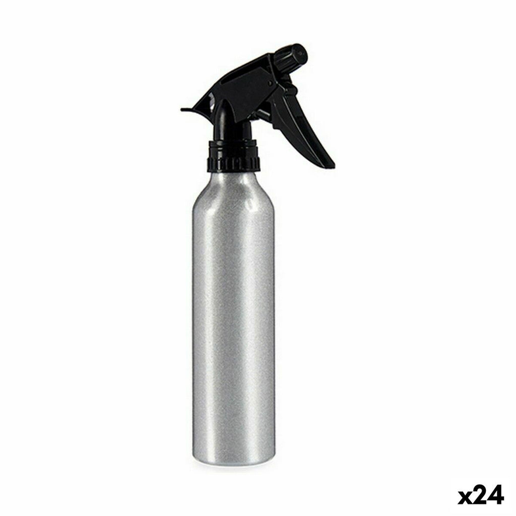 Auffüllbare sprühflasche schwarz silberfarben aluminium