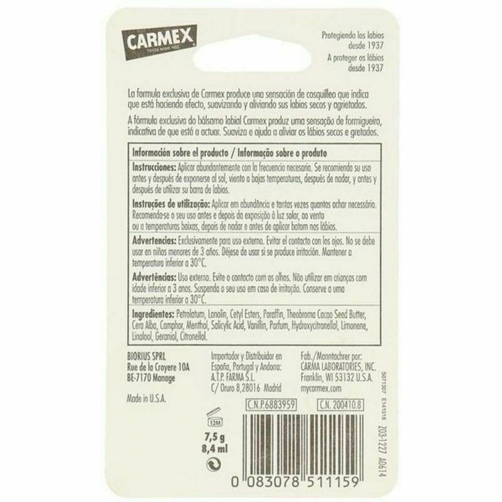 Feuchtigkeitsspendender lippenbalsam carmex cos 002 bl 8 ml