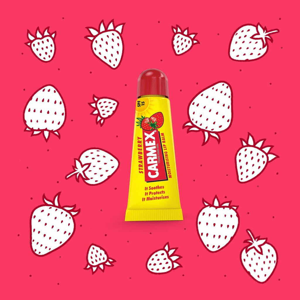 Feuchtigkeitsspendender lippenbalsam carmex strawberry gelb