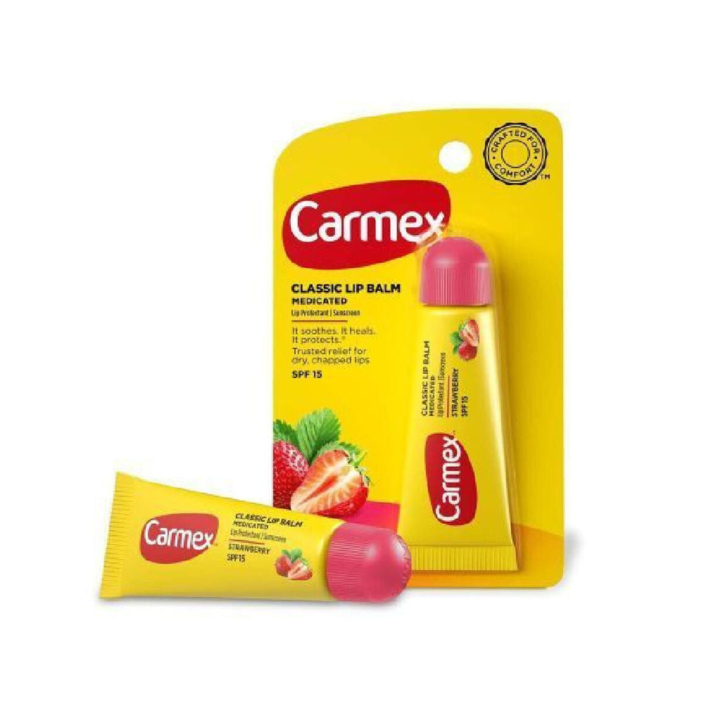 Feuchtigkeitsspendender lippenbalsam carmex strawberry gelb