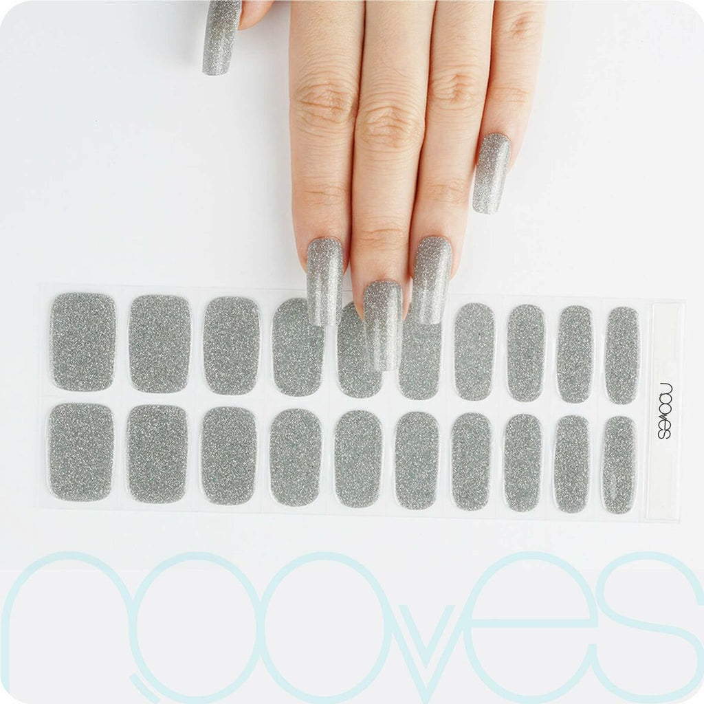 Gel-nagel-folien nooves glitter grey (20 stück) - schönheit
