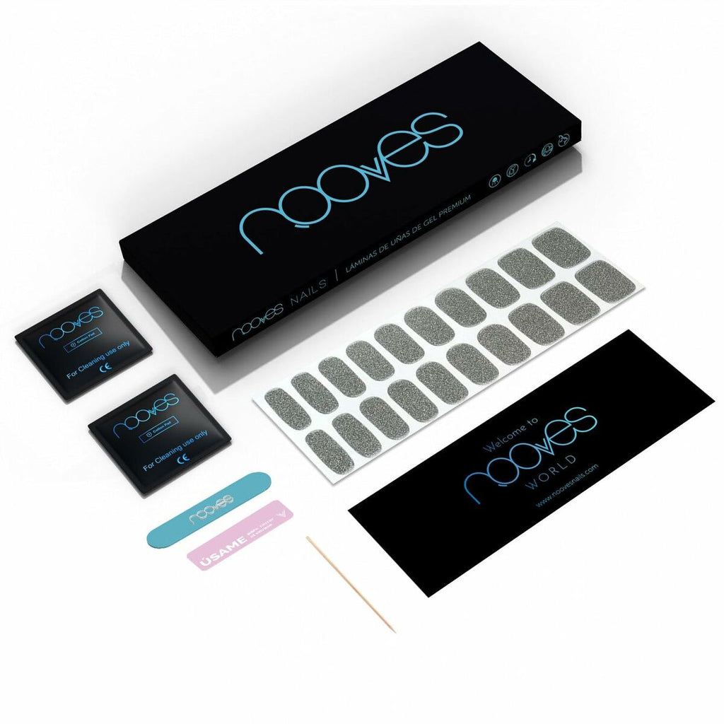 Gel-nagel-folien nooves glitter grey (20 stück) - schönheit