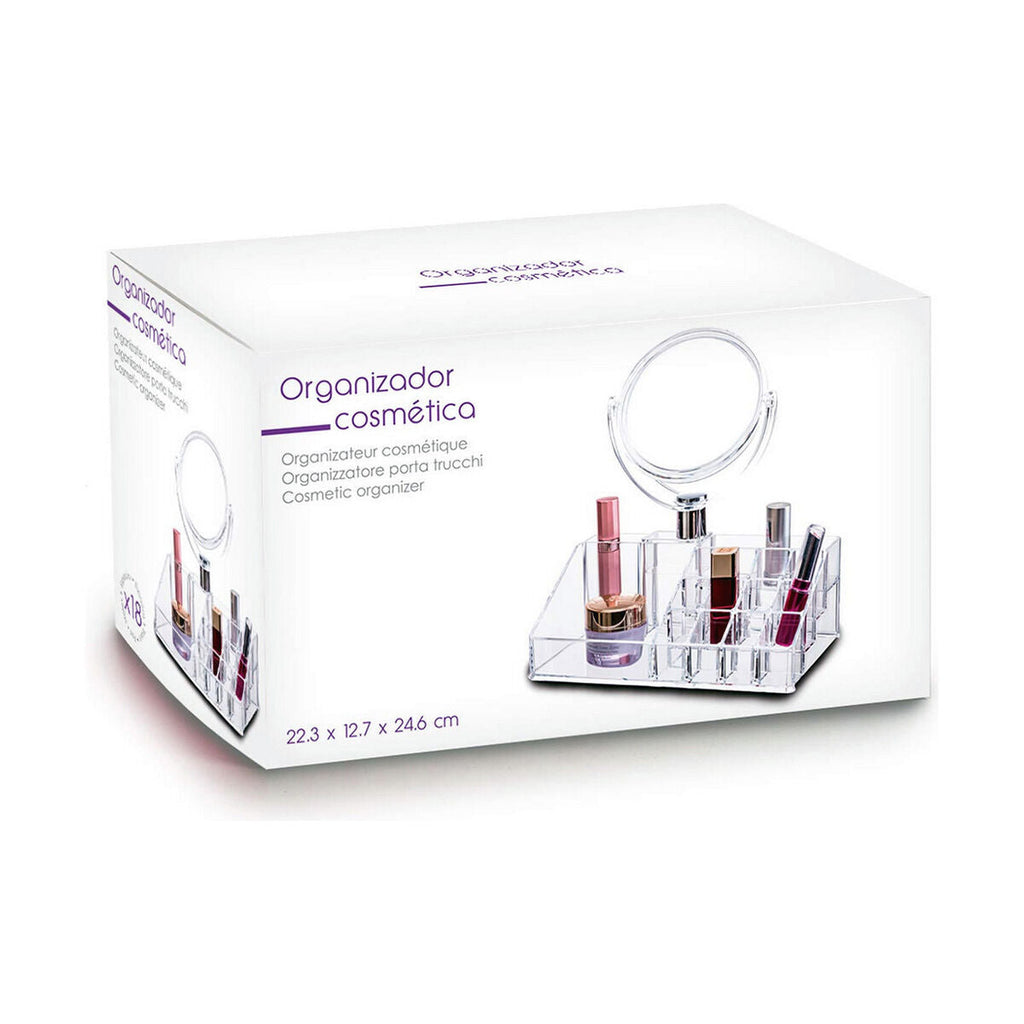 Make-up organizer berilo durchsichtig glas 22,3 x 8 12,8 cm