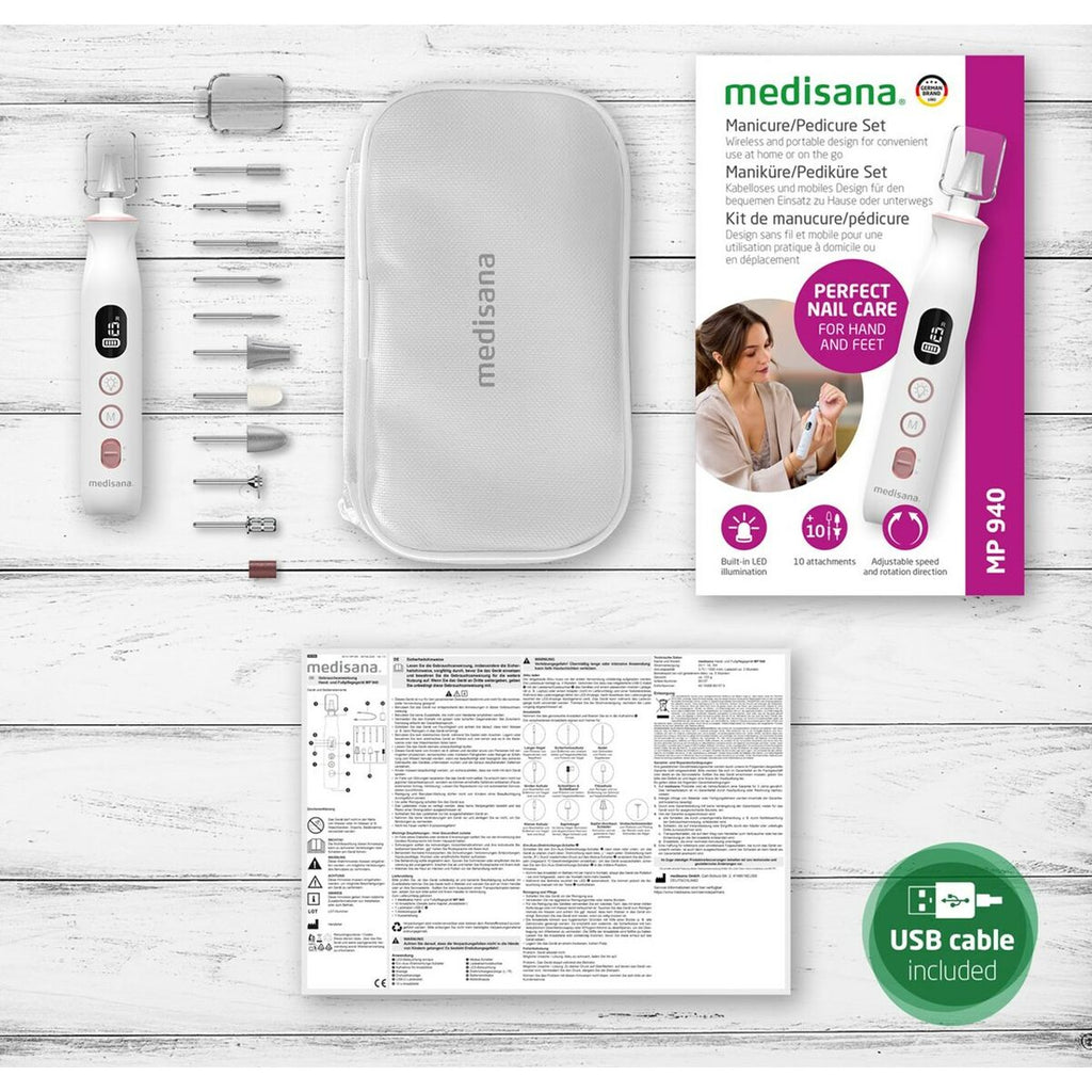 Maniküre-set medisana 85157 weiß - schönheit maniküre