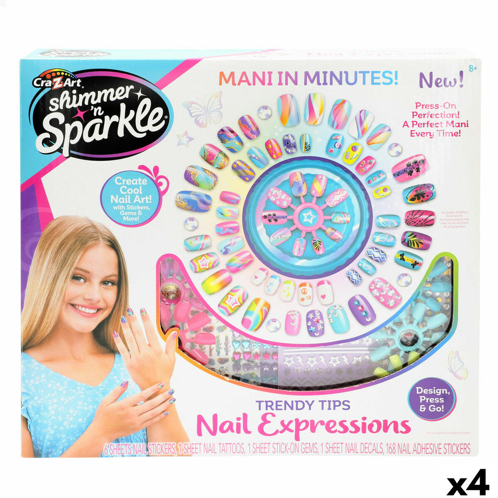 Nageldesign-set cra-z-art (4 stück) - schönheit make-up